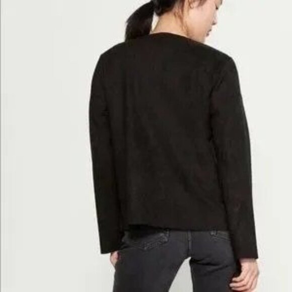 Carmen Marc Valvo Black Studded Faux Suede Jacket Womens Size Small Luxe Blazer - Picture 3 of 9